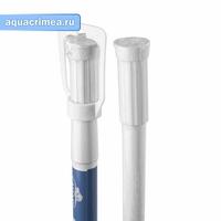 Карниз белый, в ванную комнату 110 х 200 см, без колец, металлический